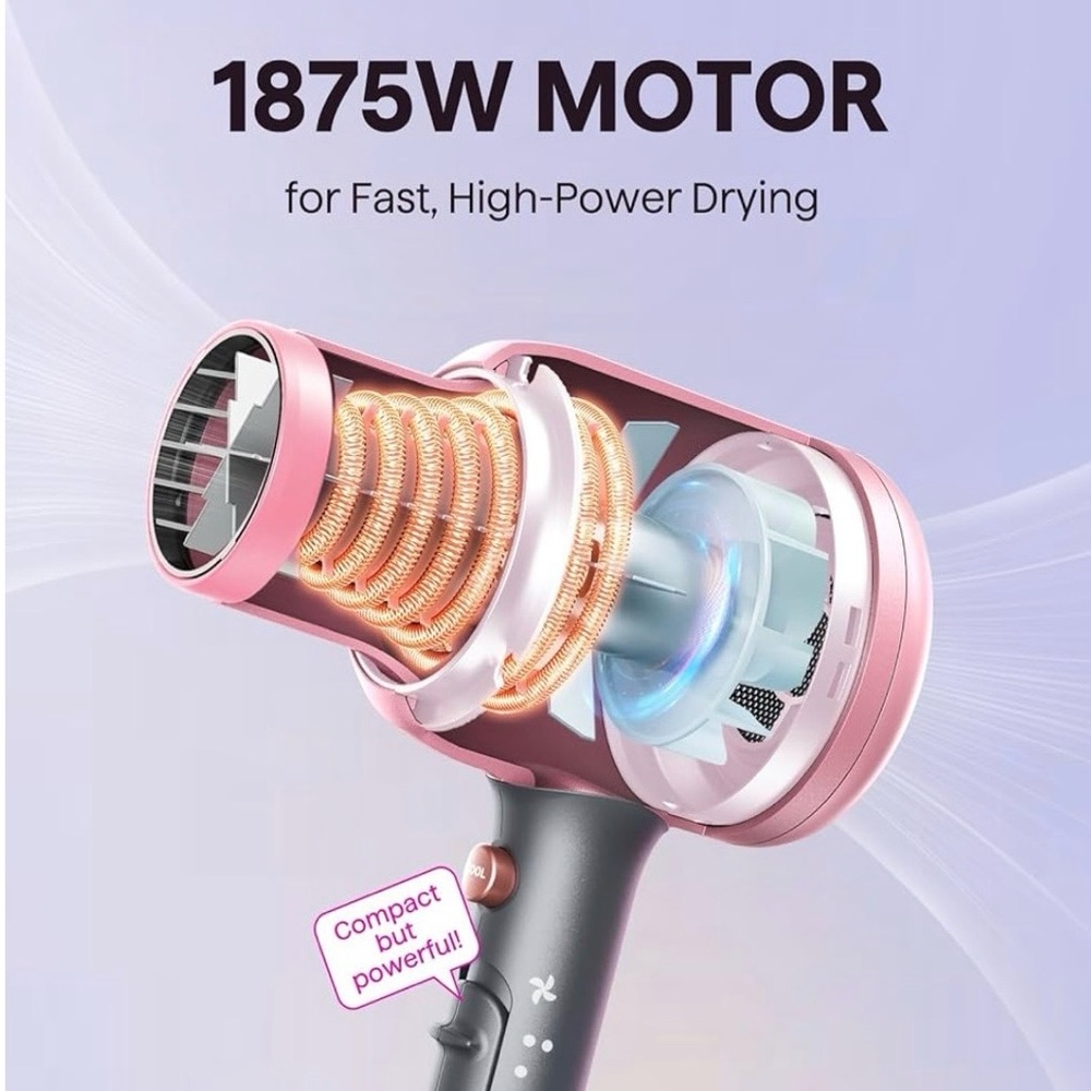 Wavytalk Ionic Blown Away Hair Dryer for Curly Hair with Diffuser, 1875W - Picture 4 of 8